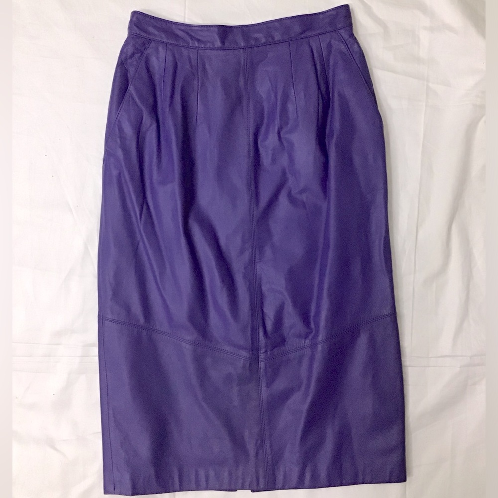 VINTAGE Chia Purple Leather Jacket - Picture 11 of 16